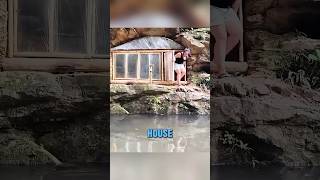 This girl built a shelter at the bottom of a cliff out of plastic wrapbuilt viralvideo shorts [upl. by Strauss]