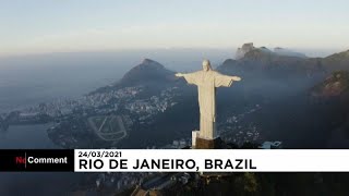 Le Christ Rédempteur de Rio de Janeiro se refait une beauté [upl. by Novled538]