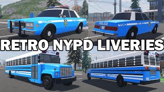 RETRO NYPD LIVERIES Emergency Response Liberty County ROBLOX [upl. by Atiuqat]