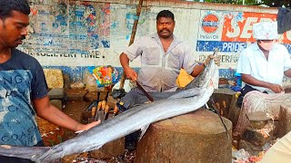 30 KG Massive KOLA Fish Cutting amp Chopping Kasimedu Fish Market  ₹3500  45 Fastest Fish Cutting [upl. by Ahsiret526]