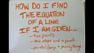 Find the Equation of a Line Given [upl. by Osnofla]