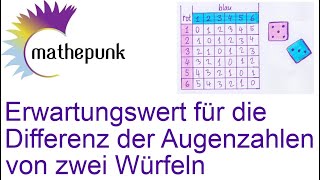 Erwartungswert für die Differenz der Augenzahlen von zwei Würfeln [upl. by Nwahsid]