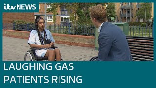 Laughing gas patients growing amid rise in use of larger nitrous oxide cylinders  ITV News [upl. by Mahau]