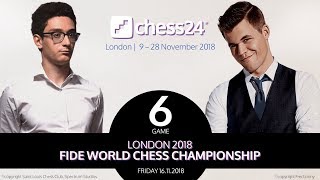 CarlsenCaruana Game 6  2018 FIDE World Chess Championship [upl. by Ave]