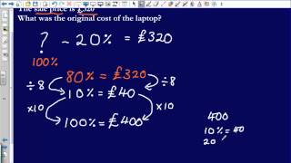 Reverse Percentages Edexcel GCSE Maths [upl. by Lyrrad]