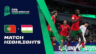 HIGHLIGHTS Portugal v Tajikistan  FIFA Futsal World Cup Uzbekistan 2024 [upl. by Idyh]