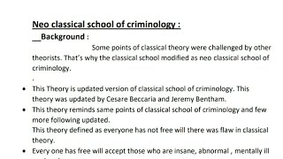 Neo classical school of criminology  classical School of criminology  Criminology [upl. by Griff]