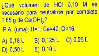 NEUTRALIZACION DE SOLUCIONES QUIMICAS EJERCICIO RESUELTO [upl. by Ediva611]