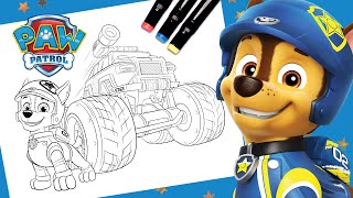 Color Chase’s Rescue Wheels Vehicle 🛞  PAW Patrol  Coloring for Kids [upl. by Aushoj]