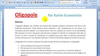 Microéconomie S2 les marchés partie 11 quot Oligopole quot [upl. by Latsyc]