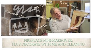 Fireplace mini makeover and decorate with me [upl. by Rrats]