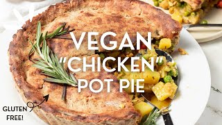 VEGAN quotCHICKENquot POT PIE RECIPE WITH SOY CURLS POTATO GF PIE CRUST [upl. by Hailat]