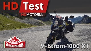 Suzuki VStrom 1000 XT recensione e CADUTA  20000 Pieghe 2017  ENG SUB [upl. by Atel390]