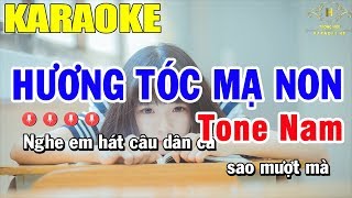 Karaoke Hương Tóc Mạ Non Tone Nam Nhạc Sống  Trọng Hiếu [upl. by Aremihc]