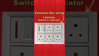 5 Sockets 1 Switch 1 Indicator Extension Box WiringMaheshelectricks [upl. by Ainelec]