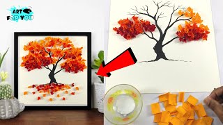 How To Make Beautiful Paper Tree Art  DIY Wall Hanging Craft Ideas  Tree Wall Decor Ideas [upl. by Nylanna]