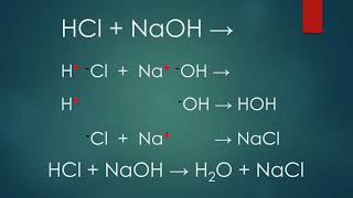 Reacción química simple NaOH  HCl ácido clorhídrico  hidróxido de sodio [upl. by Ynohtn]