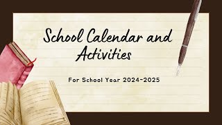 DepEd School Calendar for School Year 20242025 [upl. by Ahsiek]