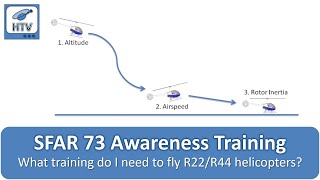 SFAR 73  What Training Do I Need Before I Can Fly R22 amp R44 Helicopters SFAR 73 Awareness Training [upl. by Ferde]