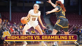 Grambling State at Minnesota  Highlights  Big Ten Womens Basketball  Dec 13 2023 [upl. by Rosena682]