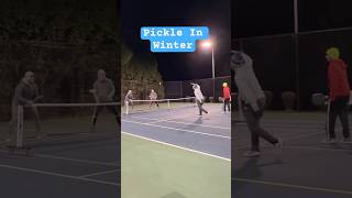 Pickleball in 40’ F  Winter Pickle pickleball pickleballchamps pickleballclinic tennis games [upl. by Lednar]