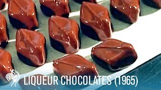 Making Liqueur Chocolates Boozy Sweet Treats 1965  British Pathé [upl. by Kwasi]