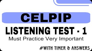 CELPIP LISTENING Mock Test 001  With Timer amp Answers  CELPIP  IELTS  PTE [upl. by Tonia]