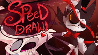 SPEED DRAW Demons Again Hazbin Hotel  Vivziepop [upl. by Nagyam]