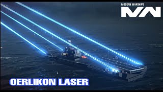 Modern Warships new OERLIKON HEL Laser in Action alpha test [upl. by Wiskind]