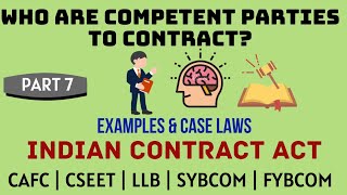 Competence of Parties  Indian Contract Act  Examples and Caselaws  In Hindi [upl. by Milewski]