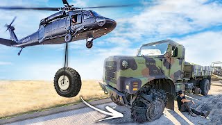 Worlds Most Expensive Flat Tire Repair Using My Blackhawk Helicopter [upl. by Htebzile]