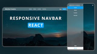 How To Create a Responsive Navbar with Sidebar using ReactJs  Step By Step Tutorial [upl. by Airrat]