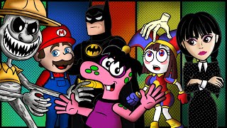 ESPECIAL DO TCHONGO  Wandinha Digital Circus Super Mario Bros Batman Zoonomaly Barbie e outros [upl. by Eissac]