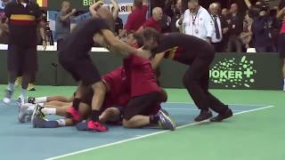 Matchpunt Steve Darcis vs Federico Delbonis halve finale Davis Cup 2015 België vs Argentinië [upl. by Niveek54]