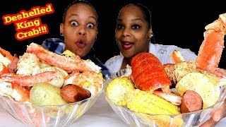 Deshelled Seafood Boil Mukbang with Bloveslife Sauce [upl. by Lobel]