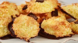 Chocolate Dipped Coconut Macaroons Classic Version  Joyofbakingcom [upl. by Holmun]