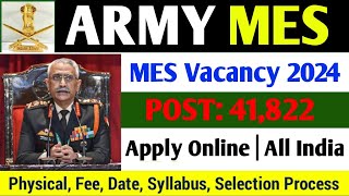 ARMY MES Vacancy 2024  army mes recruitment 2024 apply online  army mes vacancy 2024 apply date [upl. by Tore96]