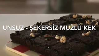 Unsuz ve Şekersiz Muzlu Kek  Şef Yudum Erkli [upl. by Aitnis440]