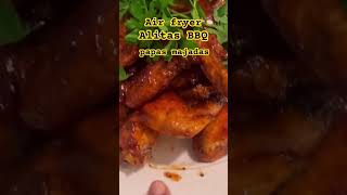 AlitasBBQen el Air fryer y papas majadas deliciosa [upl. by Virgin]