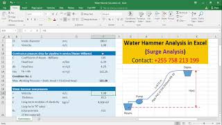 Water Hammer Calculation [upl. by Annaya723]