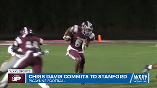 Picayune football’s Chris Davis commits to Stanford [upl. by Nimaynib]