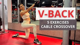 VBACK WORKOUT IN CABLE CROSSOVER  5 EXERCISES  Juli Kruchcova [upl. by Eesdnyl]