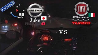 175Hp Fiat 500 Turbo Stage1 Light vs 200Hp Nissan Juke Nismo MT6 NonStock [upl. by Shermie]