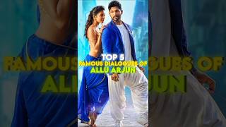 Top 5 Famous Dialogues Of Allu Arjun  Mai Jhukega Nahi Sala  Fire Hai Mai  shorts trendingnow [upl. by Mor]