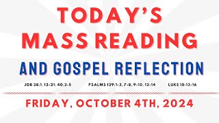 Catholic Mass Readings and Reflections for Today Friday October 4 2024  Gods Message Today [upl. by Zabrine]