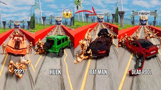 Super Heros Cars vs 100 Peoples 10 😱 BeamNGDrive  The Real Granny [upl. by Roel]