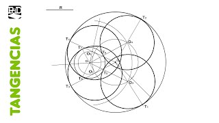 Tangentes a 2 Circunferencias Interiores dado el Radio  Tangencias [upl. by Millham876]