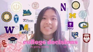 2023 College Decision Reactions of a “good student”  Ivies USC JHU NYU UChicago UCs T20 more [upl. by Chery]