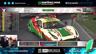 Agustin Canapino corriendo la segunda parte de la carrera IMSA oficial de Iracing [upl. by Aihsenrad30]