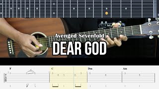 Dear God  Avenged Sevenfold  EASY Guitar Tutorial TAB  Guitar Lessons [upl. by Ahsinev]